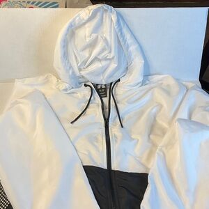 Russell Athletic White and Black Windbreaker